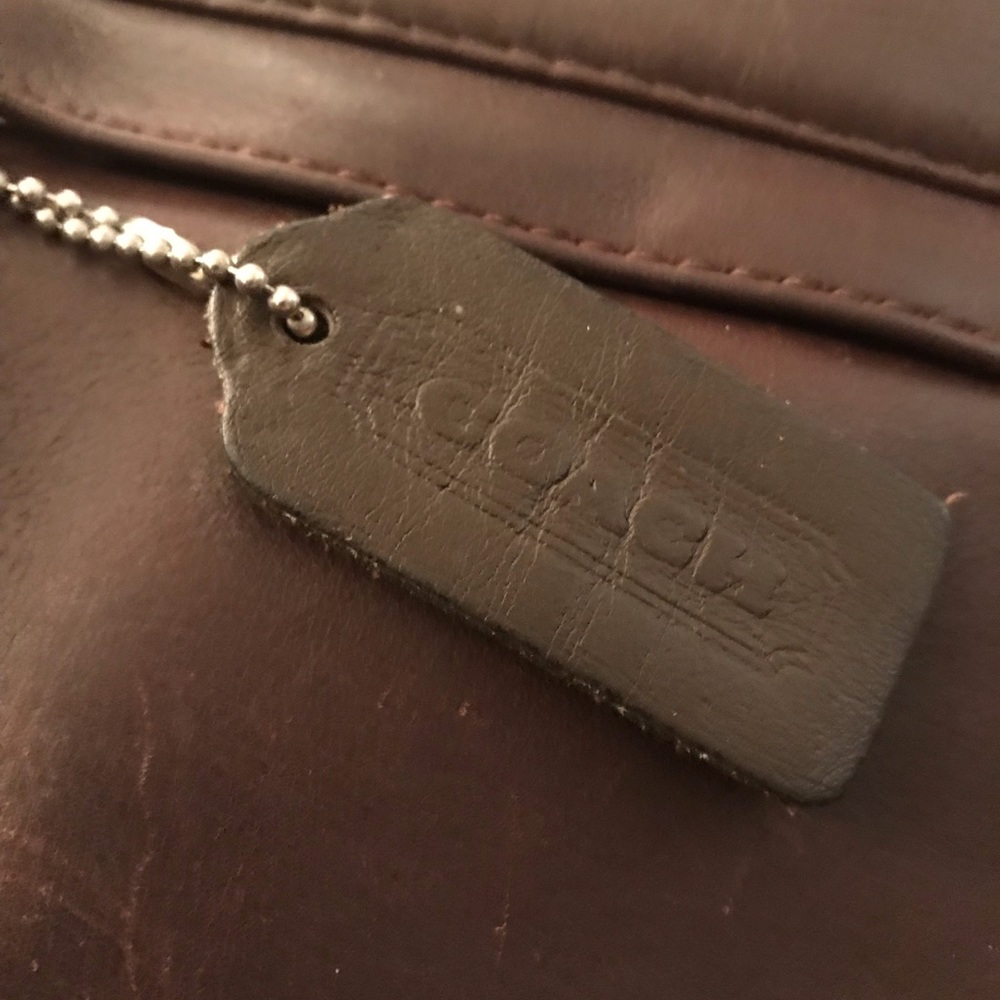 Coach brown leather backpack